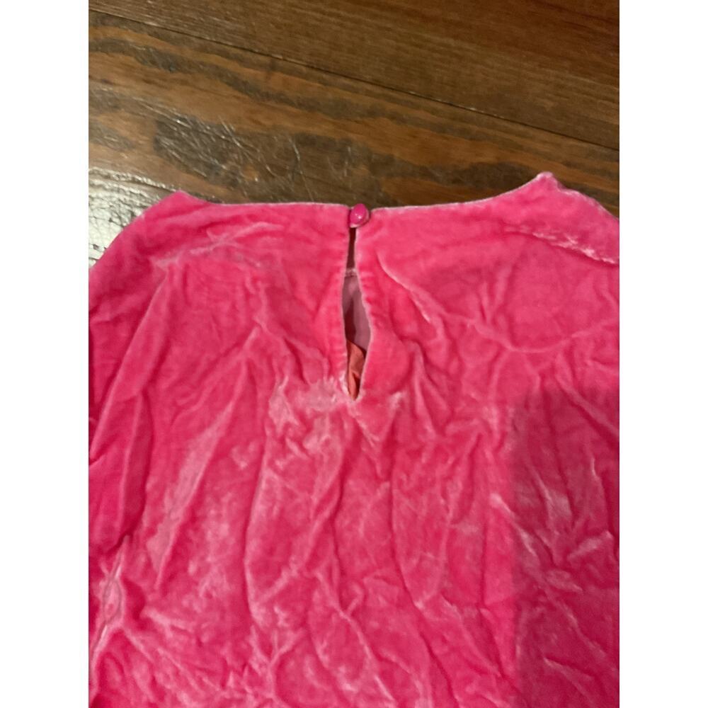 Crewcuts Hot Pink Crushed Velvet Silk & Viscose Sleeveless Blouse, 6 - Picture 5 of 5